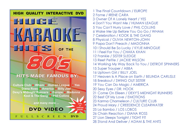 HUGE KARAOKE HITS OF THE 80's