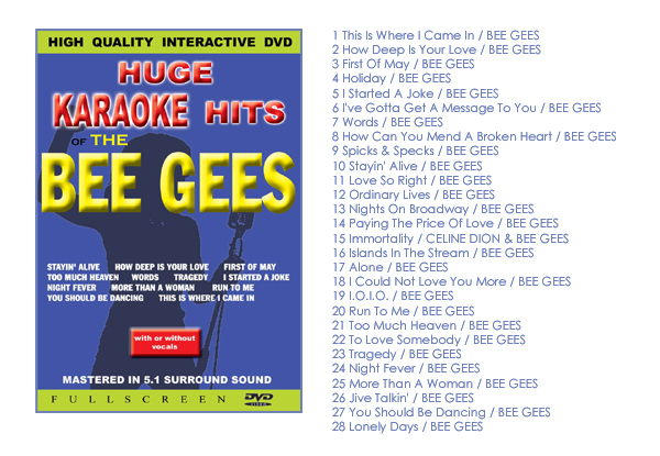 HUGE KARAOKE HITS OF THE BEE GEES